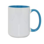 Cana pentru sublimare cu interior si miner colorat 15oz (450ml) albastru deschis