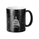 Mug 11oz engraving changing color Glossy BLACK Happy Birthday