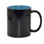 Cana pentru sublimare 11oz (330ml) cameleon negru mat,interior albastru deschis