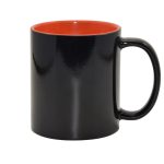 Cana pentru sublimare 11oz (330ml) cameleon negru mat,interior portocaliu