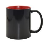 Cana pentru sublimare 11oz (330ml) cameleon negru mat,interior rosu