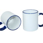 Cana pentru sublimare 11oz (330ml) margina si miner albastru