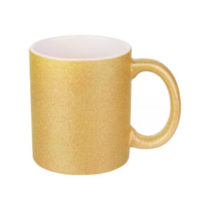 Кружка сублимационная 11oz (330 мл) с блестками золотая