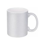Кружка сублимационная 11oz (330 мл) с блестками серебреная