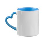 Mug 11oz Inner&Handle Color LIGHT BLUE Heart Handle