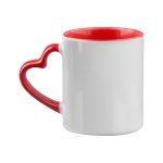 Cana pentru sublimare cu interior si miner colorat 11oz (330ml) rosie miner inima