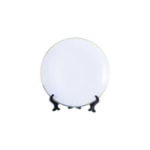 Farfurie 20cm 3D ALBA cu margine aurie