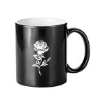 Mug 11oz engraving changing color Glossy BLACK Rose