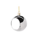 Christmas Ball Ornament Round 8cm SILVER