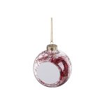 Minge de Craciun pentru sublimare 8cm TRANSPARENT cu sfoara rosie