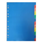 Index din plastic mat cu enumerare (1-12) cu 12 sectiuni