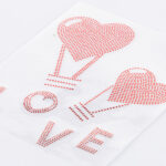 Folie cu strasuri termoadezive desen BALLOON w/HEART (8.3*10cm)