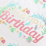 Faux Rhinestone Transfer Sheet HAPPY BIRTHDAY (9.5*6cm)