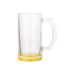 Mug 16oz Glass Beer CLEAR Yellow bottom