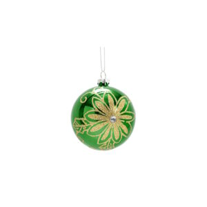 Minge de Craciun pentru sublimare 8cm FLOWER GREEN
