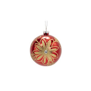 Minge de Craciun pentru sublimare 8cm FLOWER RED
