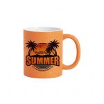 Mug 11oz Crackle finish ORANGE - Image 2
